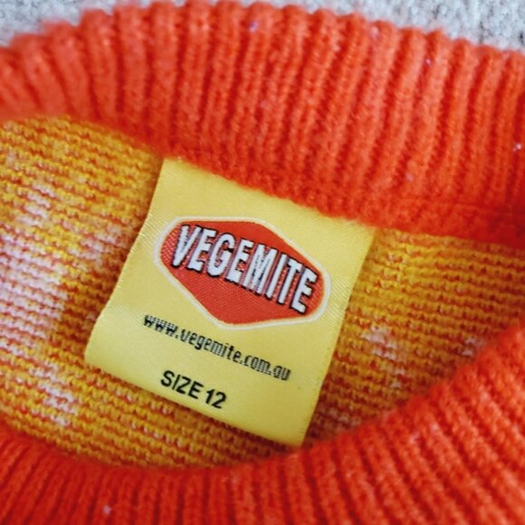 Vegemite Novelty Rare Kids Fair Isle Quirky Pop Culture Sweater 12 - Picture 4 of 9